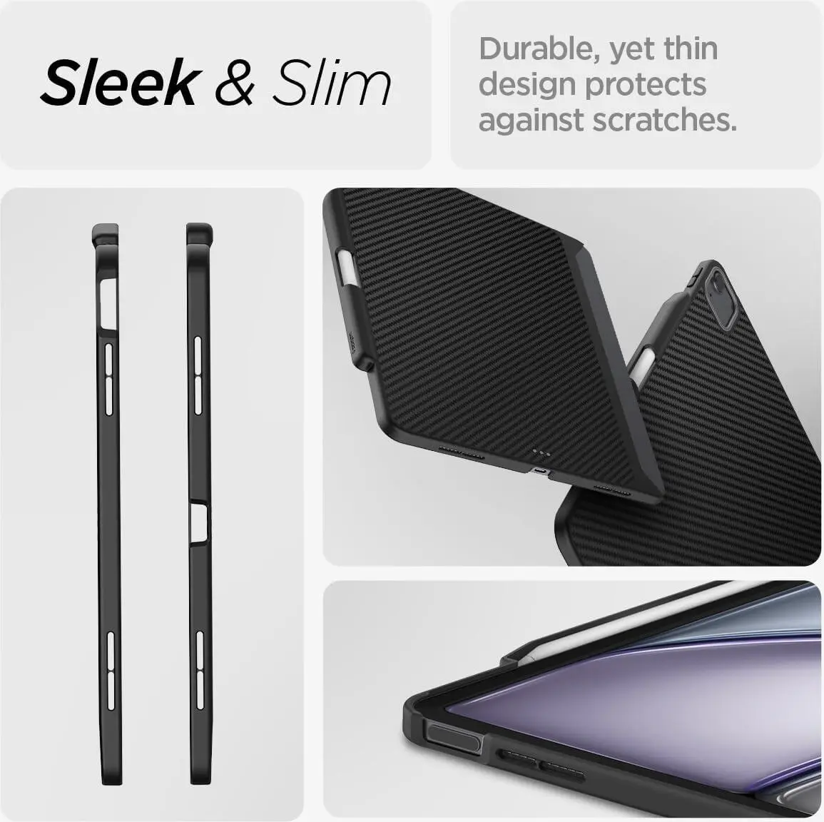 Spigen Enzo Aramid iPad Air 11 (2024/2025) / Air 10.9 (2020/2022) Hoes Zwart afbeelding 2