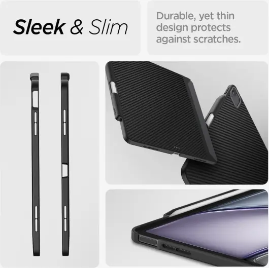 Spigen Enzo Aramid iPad Air 11 (2024/2025) / Air 10.9 (2020/2022) Hoes Zwart afbeelding 2