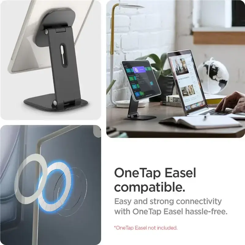 Spigen AirSkin Pro OneTap Apple iPad Air 13 (2024/2025) Hoes Book Case Grijs afbeelding 4