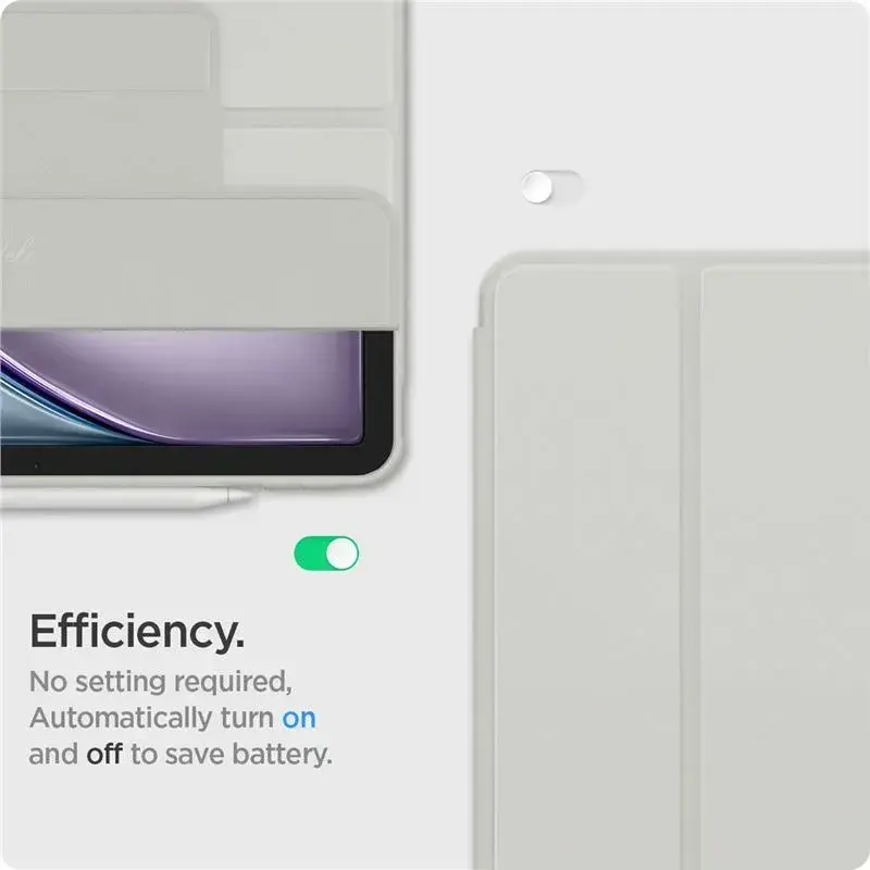 Spigen AirSkin Pro OneTap Apple iPad Air 13 (2024/2025) Hoes Book Case Grijs afbeelding 7