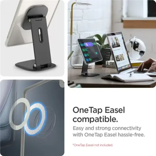 Spigen AirSkin Pro OneTap Apple iPad Air 13 (2024/2025) Hoes Book Case Grijs afbeelding 4