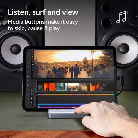 ZAGG 6 Poorten Media Hub USB-C PD/USB-A/HDMI/SD/MicroSD/3.5mm Audiojack Zwart afbeelding 7