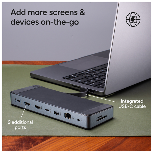 ZAGG 9-Port Hub 100W USB-C Docking Station voor Laptop, MacBook en Tablet afbeelding 5