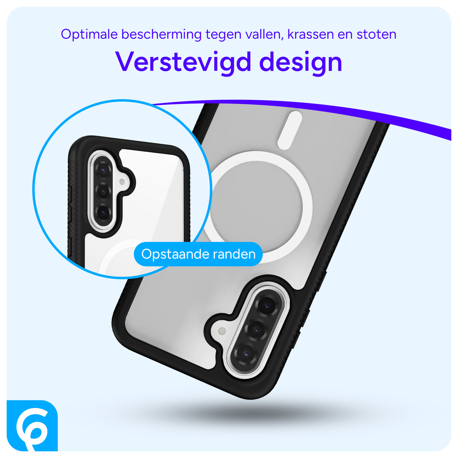 Samsung Galaxy A56 Hoesje Full Protect 360° Cover met MagSafe / Qi2 Zwart afbeelding 2