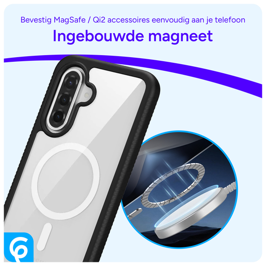 Samsung Galaxy A56 Hoesje Full Protect 360° Cover met MagSafe / Qi2 Zwart afbeelding 5