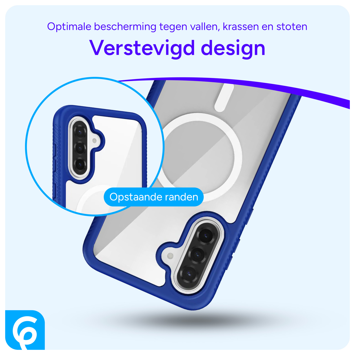 Samsung Galaxy A56 Hoesje Full Protect 360° Cover met MagSafe / Qi2 Blauw afbeelding 2