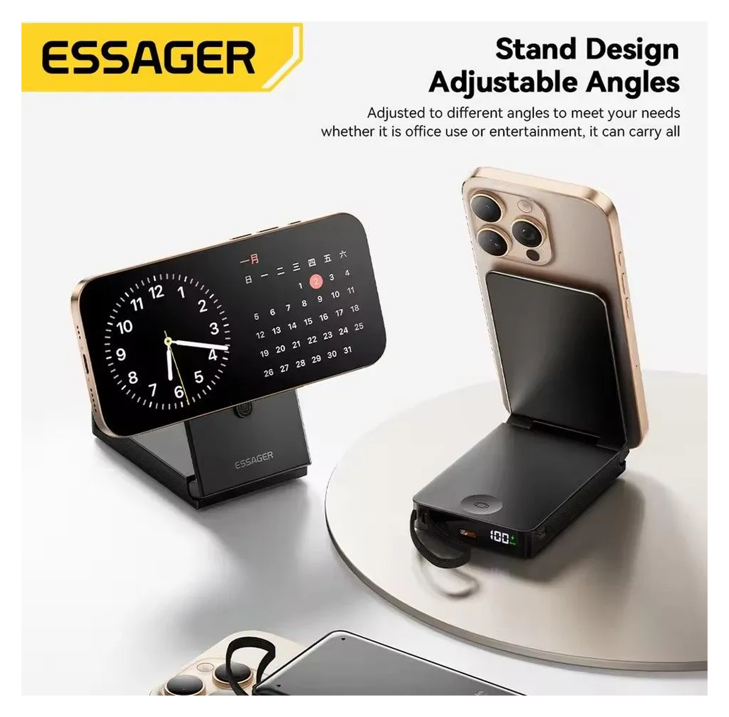 Essager 10.000 mAh MagSafe Powerbank 22.5W met USB-C Kabel en Apple Watch Lader afbeelding 4