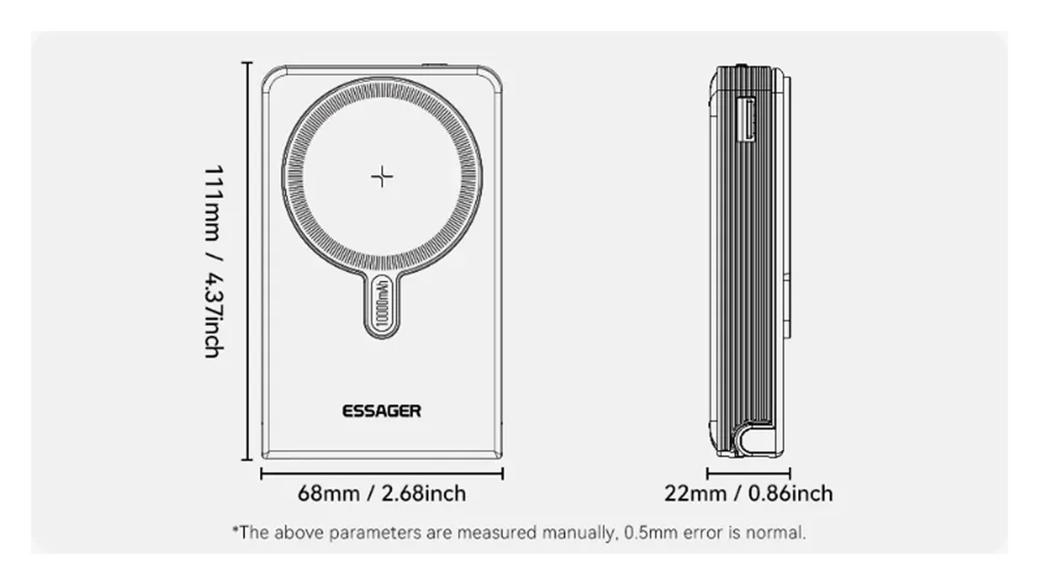 Essager 10.000 mAh MagSafe Powerbank 22.5W met USB-C Kabel en Apple Watch Lader afbeelding 8
