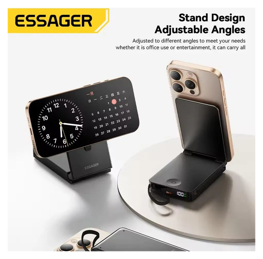 Essager 10.000 mAh MagSafe Powerbank 22.5W met USB-C Kabel en Apple Watch Lader afbeelding 4