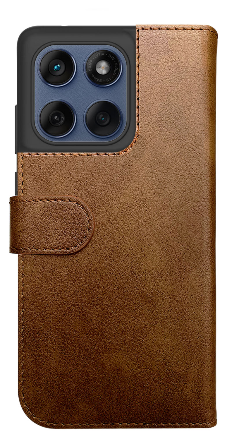 Rosso Element Motorola Edge 60 Fusion Hoesje Book Case Wallet Bruin afbeelding 2