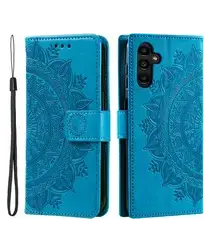 Samsung Galaxy A26 Hoesje Mandala Book Case met Pasjeshouder Blauw afbeelding