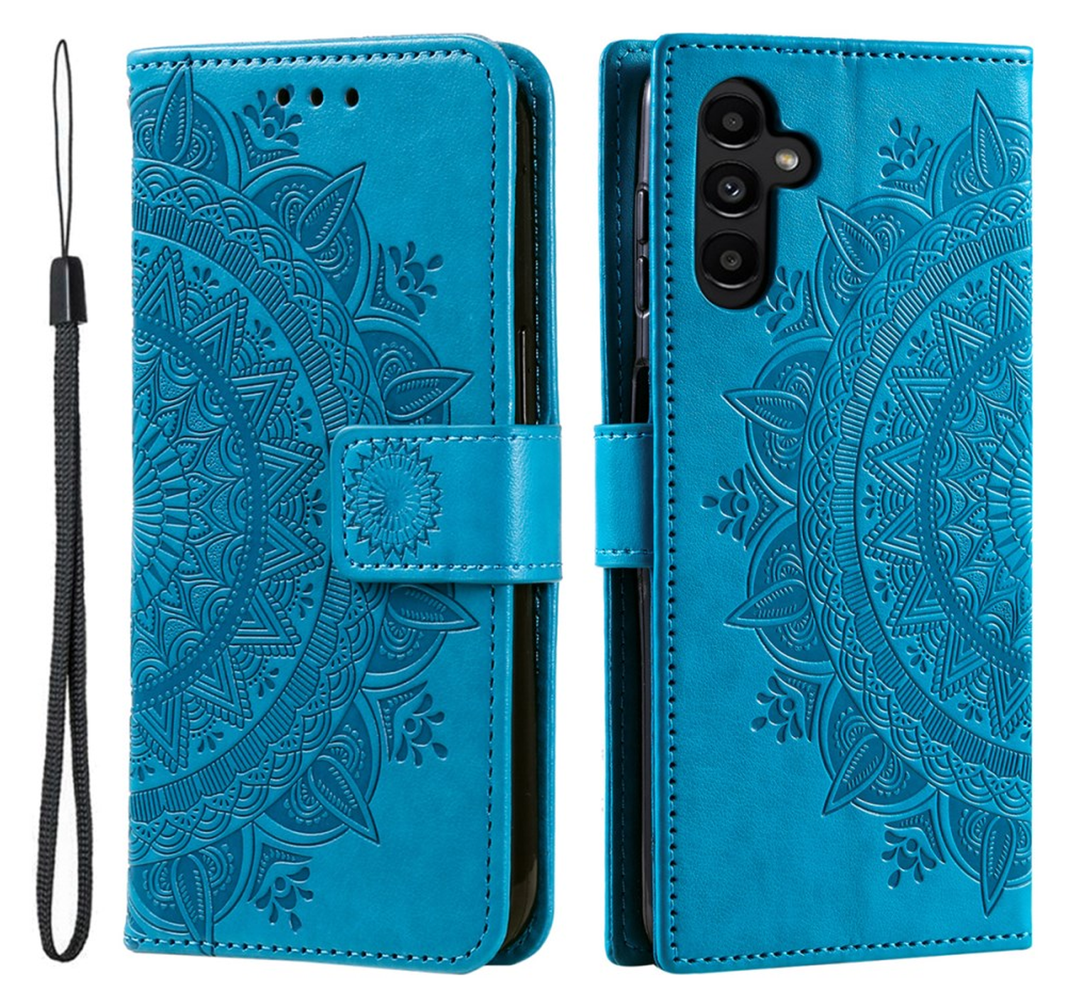 Samsung Galaxy A26 Hoesje Mandala Book Case met Pasjeshouder Blauw afbeelding 1
