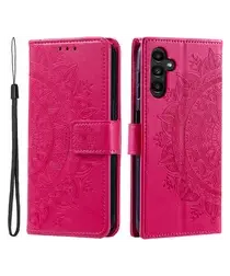 Samsung Galaxy A26 Hoesje Mandala Book Case met Pasjeshouder Roze afbeelding