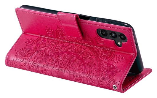 Samsung Galaxy A26 Hoesje Mandala Book Case met Pasjeshouder Roze afbeelding 3