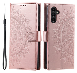 Samsung Galaxy A26 Hoesje Mandala Book Case met Pasjeshouder Roze Goud