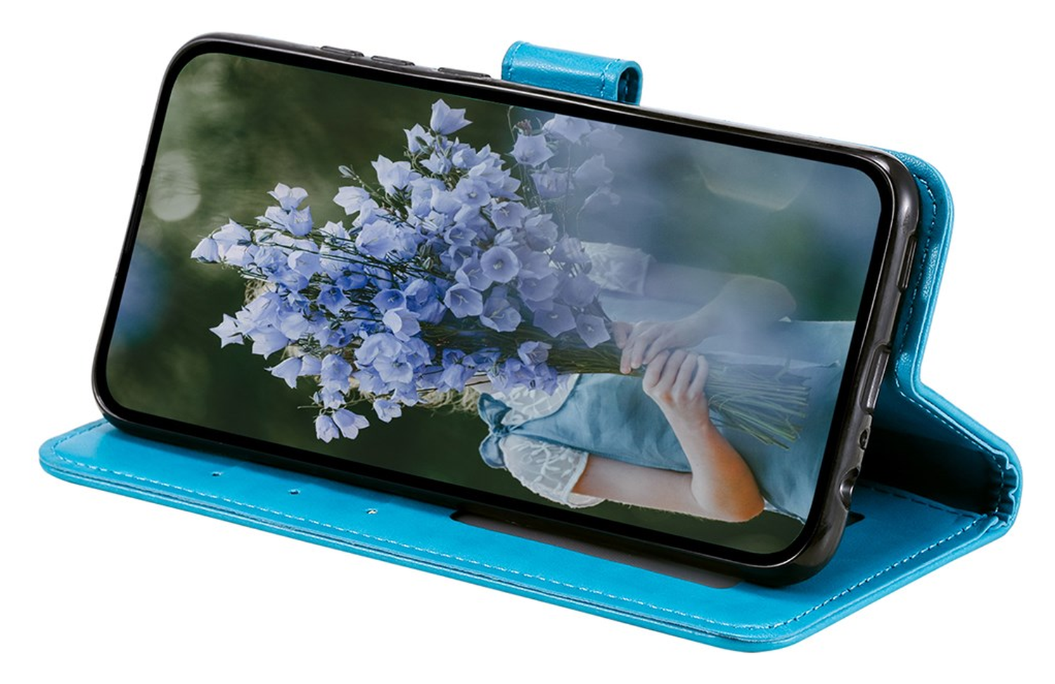 Samsung Galaxy A36 Hoesje Mandala Book Case met Pasjeshouder Blauw afbeelding 3
