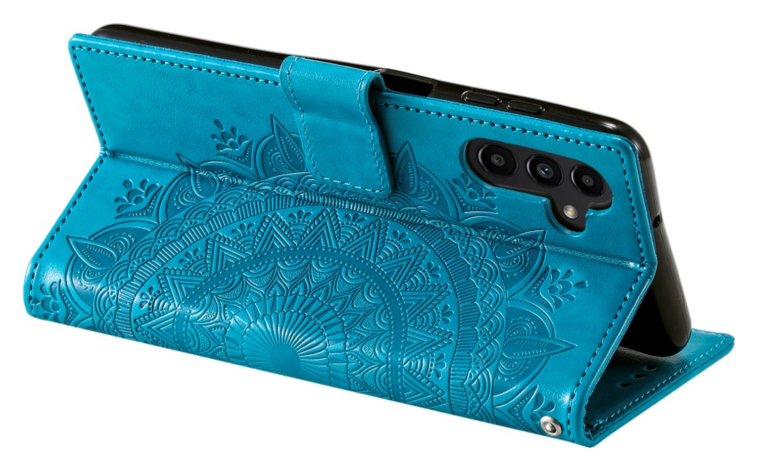 Samsung Galaxy A36 Hoesje Mandala Book Case met Pasjeshouder Blauw afbeelding 4