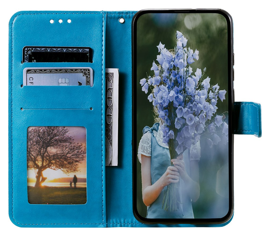 Samsung Galaxy A36 Hoesje Mandala Book Case met Pasjeshouder Blauw afbeelding 2