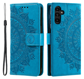 Samsung Galaxy A36 Hoesje Mandala Book Case met Pasjeshouder Blauw afbeelding