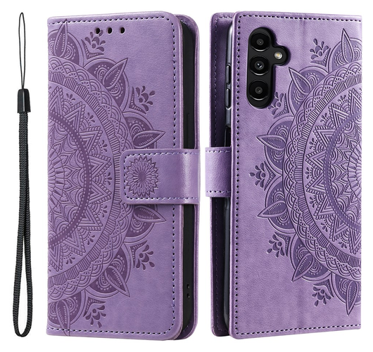 Samsung Galaxy A36 Hoesje Mandala Book Case met Pasjeshouder Paars afbeelding 1