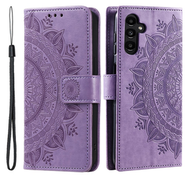 Samsung Galaxy A36 Hoesje Mandala Book Case met Pasjeshouder Paars afbeelding