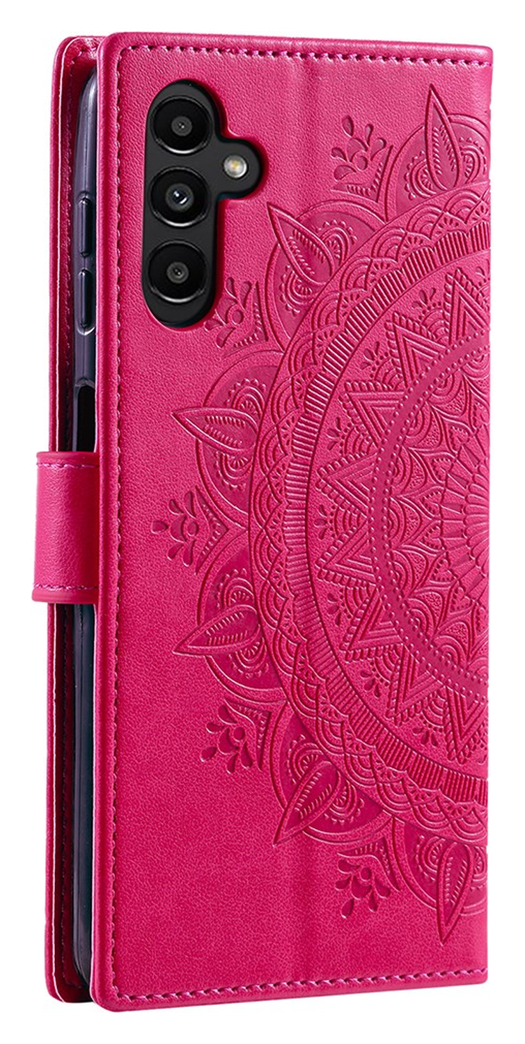 Samsung Galaxy A36 Hoesje Mandala Book Case met Pasjeshouder Roze afbeelding 5