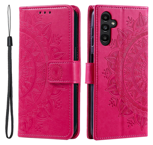 Samsung Galaxy A36 Hoesje Mandala Book Case met Pasjeshouder Roze afbeelding 1