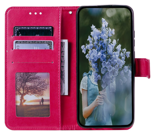 Samsung Galaxy A36 Hoesje Mandala Book Case met Pasjeshouder Roze afbeelding 2