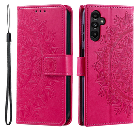 Samsung Galaxy A36 Hoesje Mandala Book Case met Pasjeshouder Roze afbeelding