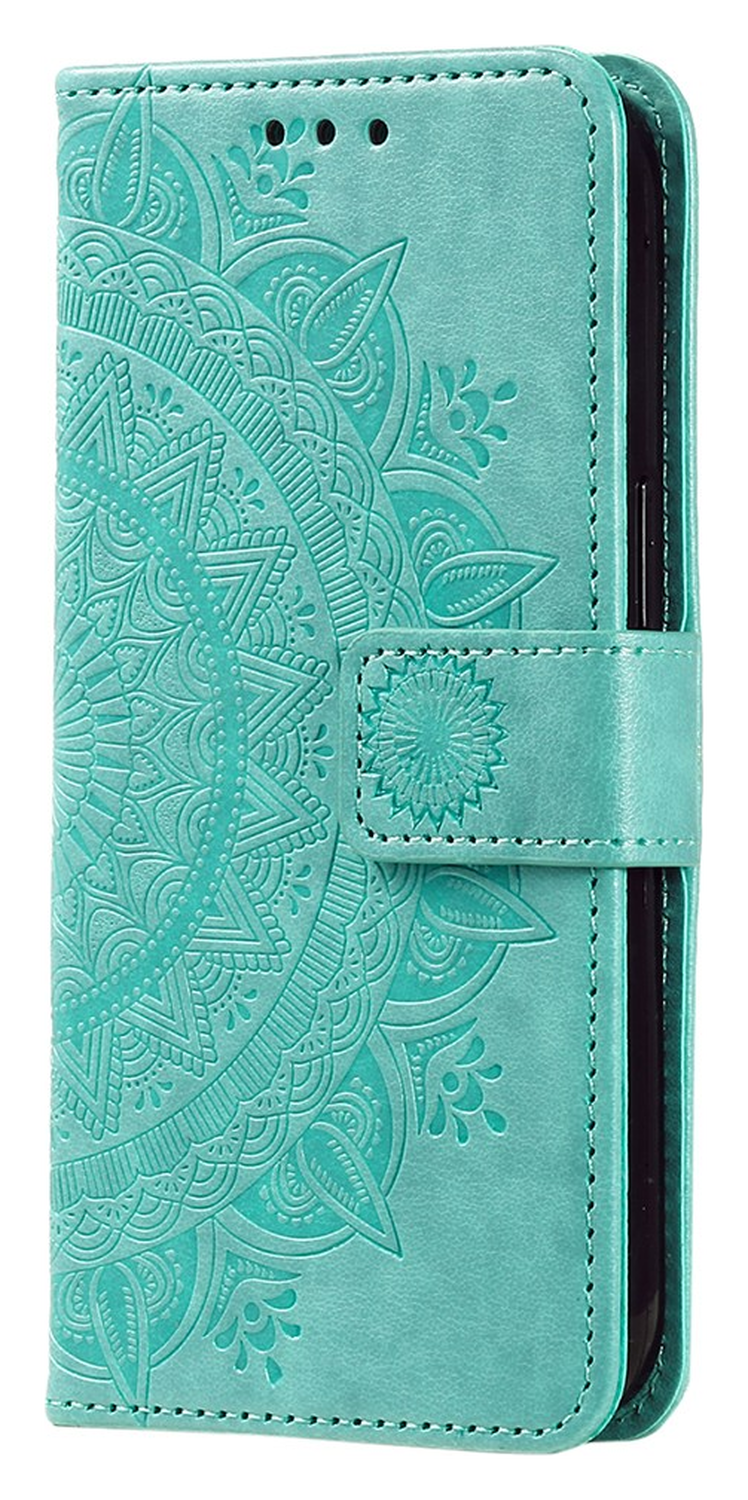 Samsung Galaxy A36 Hoesje Mandala Book Case met Pasjeshouder Groen afbeelding 5