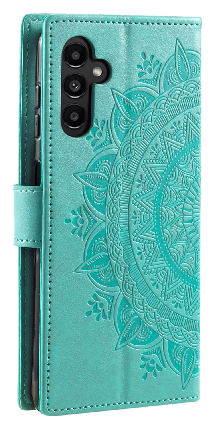 Samsung Galaxy A36 Hoesje Mandala Book Case met Pasjeshouder Groen afbeelding 6