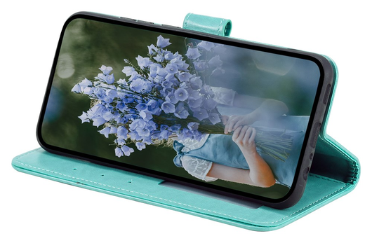 Samsung Galaxy A36 Hoesje Mandala Book Case met Pasjeshouder Groen afbeelding 3