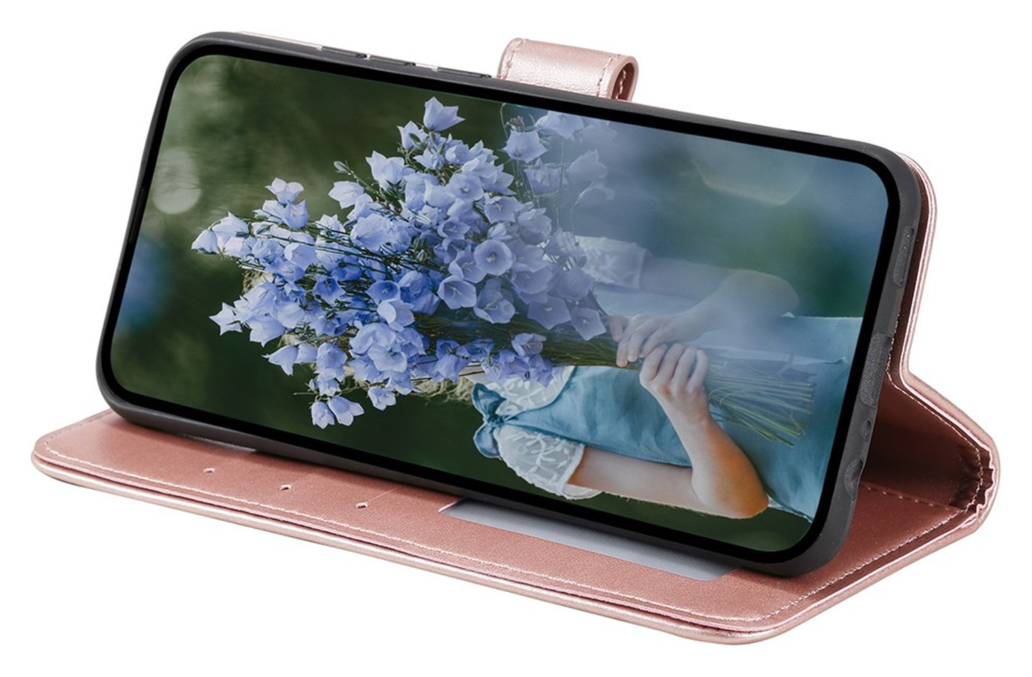 Samsung Galaxy A36 Hoesje Mandala Book Case met Pasjeshouder Roze Goud afbeelding 3