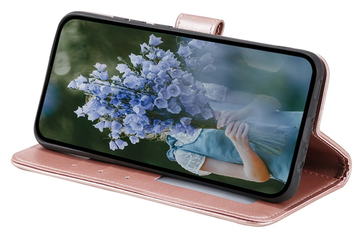 Samsung Galaxy A36 Hoesje Mandala Book Case met Pasjeshouder Roze Goud afbeelding 3