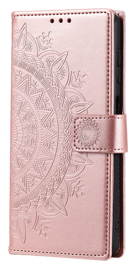 Samsung Galaxy A36 Hoesje Mandala Book Case met Pasjeshouder Roze Goud afbeelding 5