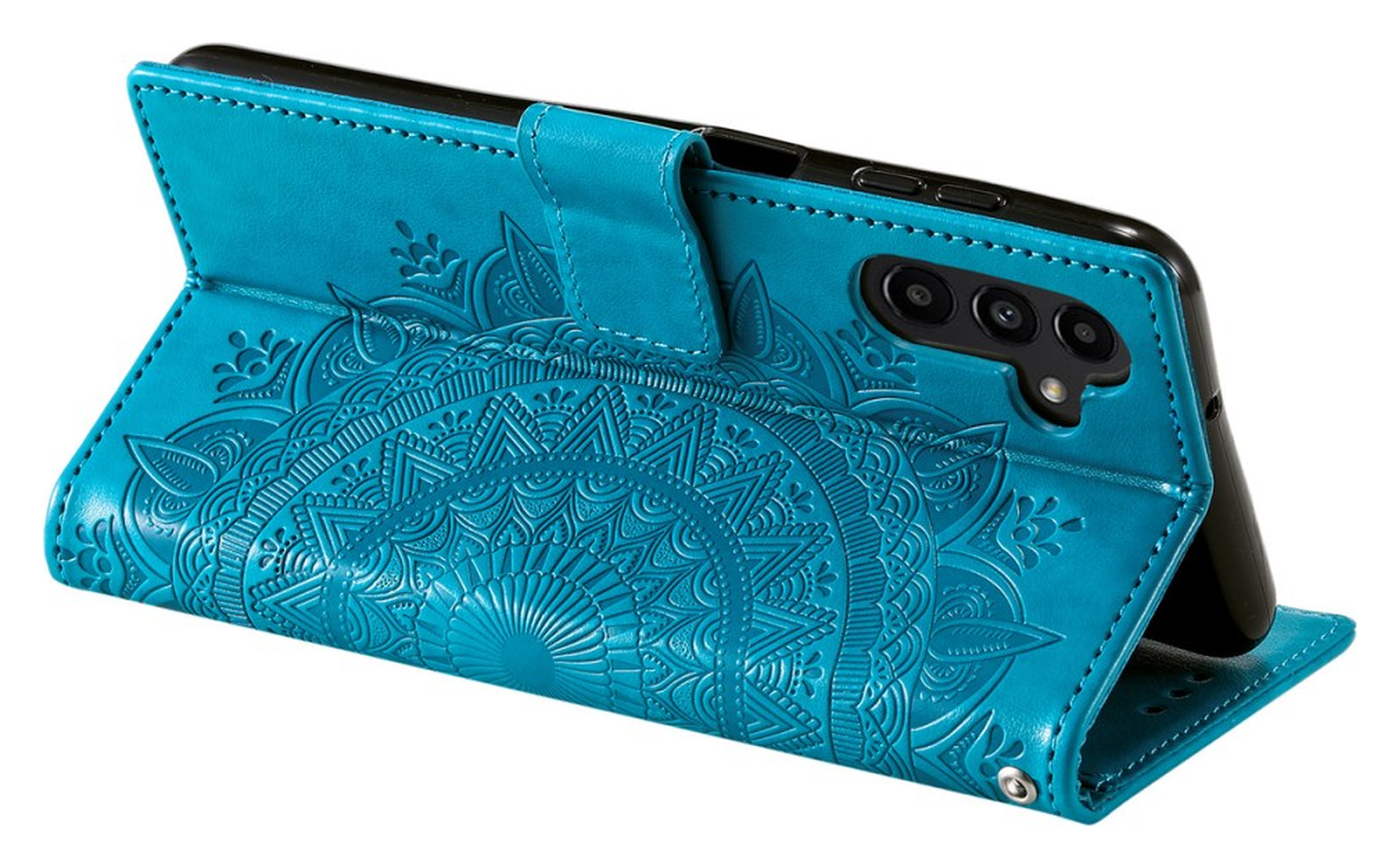 Samsung Galaxy A56 Hoesje Mandala Book Case met Pasjeshouder Blauw afbeelding 4