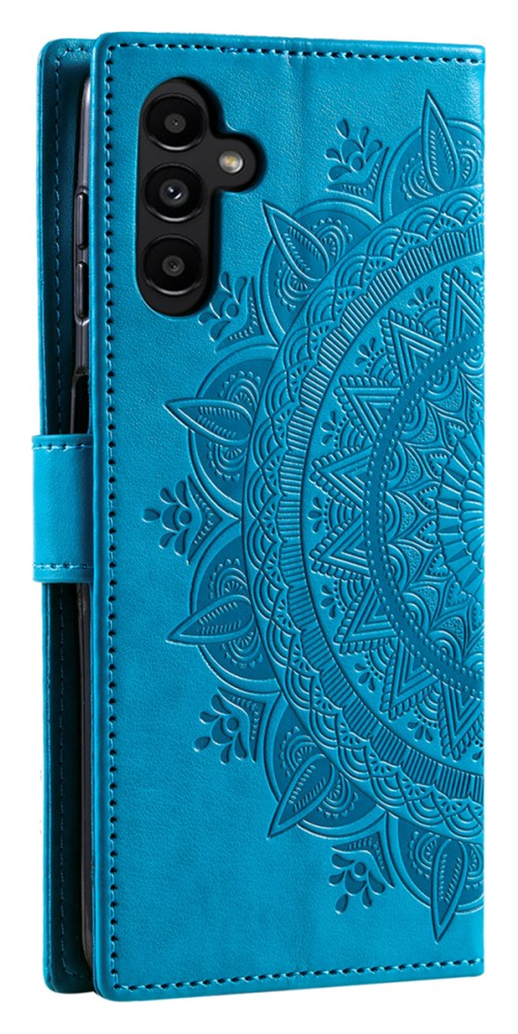 Samsung Galaxy A56 Hoesje Mandala Book Case met Pasjeshouder Blauw afbeelding 6