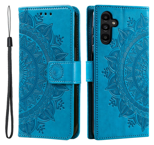 Samsung Galaxy A56 Hoesje Mandala Book Case met Pasjeshouder Blauw afbeelding 1