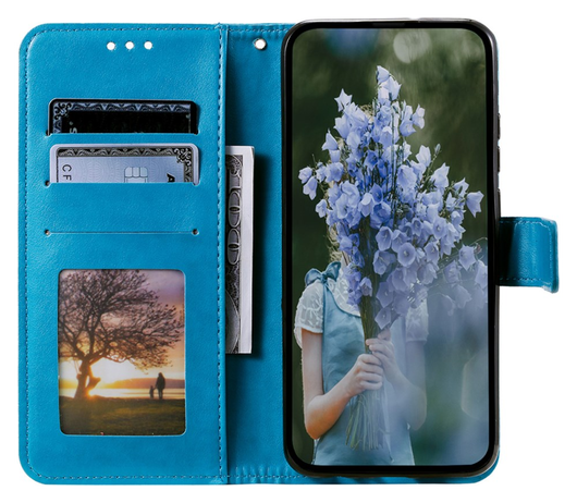 Samsung Galaxy A56 Hoesje Mandala Book Case met Pasjeshouder Blauw afbeelding 2