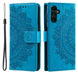 Samsung Galaxy A56 Hoesje Mandala Book Case met Pasjeshouder Blauw afbeelding