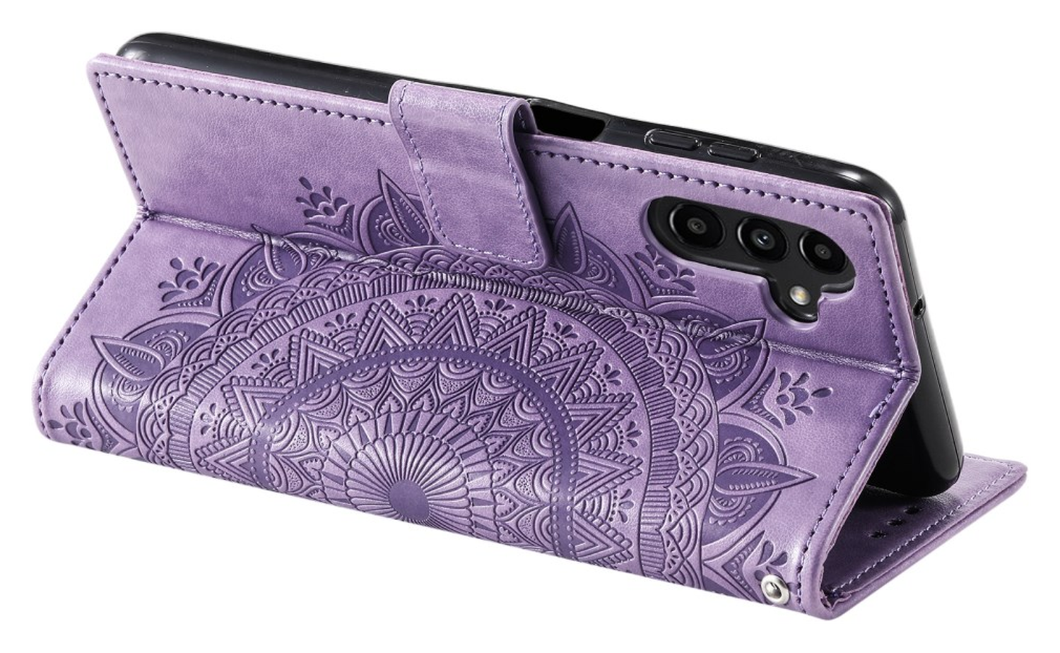 Samsung Galaxy A56 Hoesje Mandala Book Case met Pasjeshouder Paars afbeelding 4