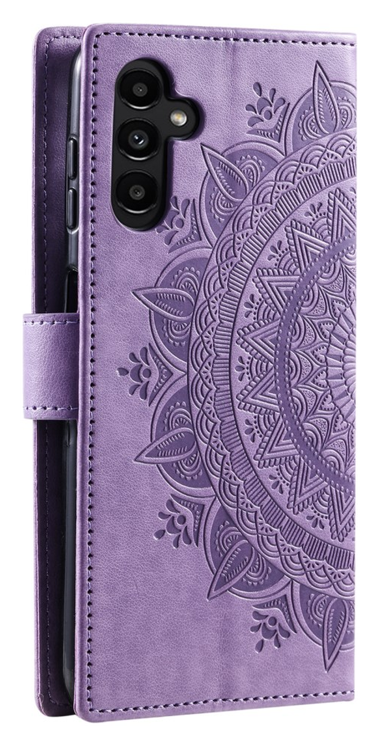 Samsung Galaxy A56 Hoesje Mandala Book Case met Pasjeshouder Paars afbeelding 6