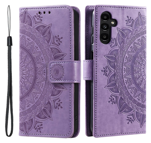 Samsung Galaxy A56 Hoesje Mandala Book Case met Pasjeshouder Paars afbeelding 1