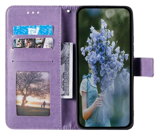 Samsung Galaxy A56 Hoesje Mandala Book Case met Pasjeshouder Paars afbeelding 2