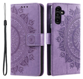 Samsung Galaxy A56 Hoesje Mandala Book Case met Pasjeshouder Paars