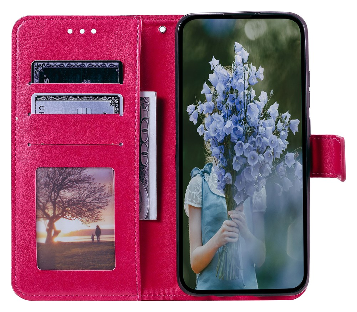 Samsung Galaxy A56 Hoesje Mandala Book Case met Pasjeshouder Roze afbeelding 2
