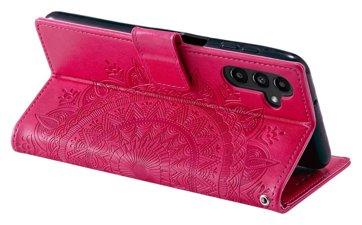 Samsung Galaxy A56 Hoesje Mandala Book Case met Pasjeshouder Roze afbeelding 3