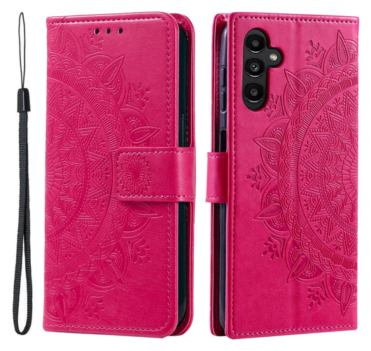 Samsung Galaxy A56 Hoesje Mandala Book Case met Pasjeshouder Roze afbeelding 1