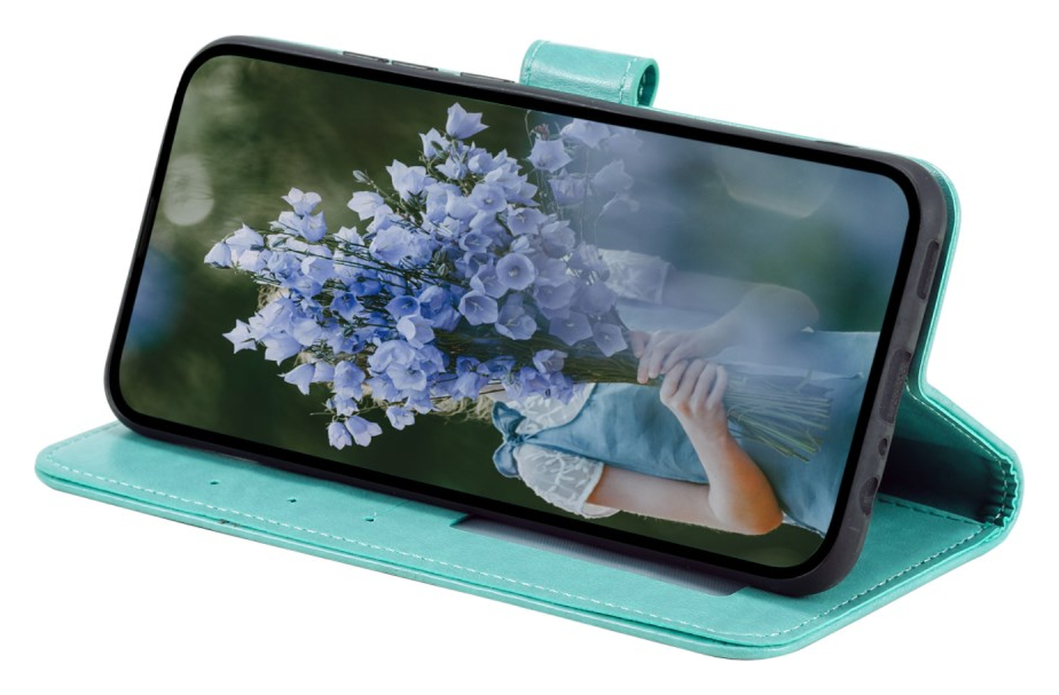 Samsung Galaxy A56 Hoesje Mandala Book Case met Pasjeshouder Groen afbeelding 3