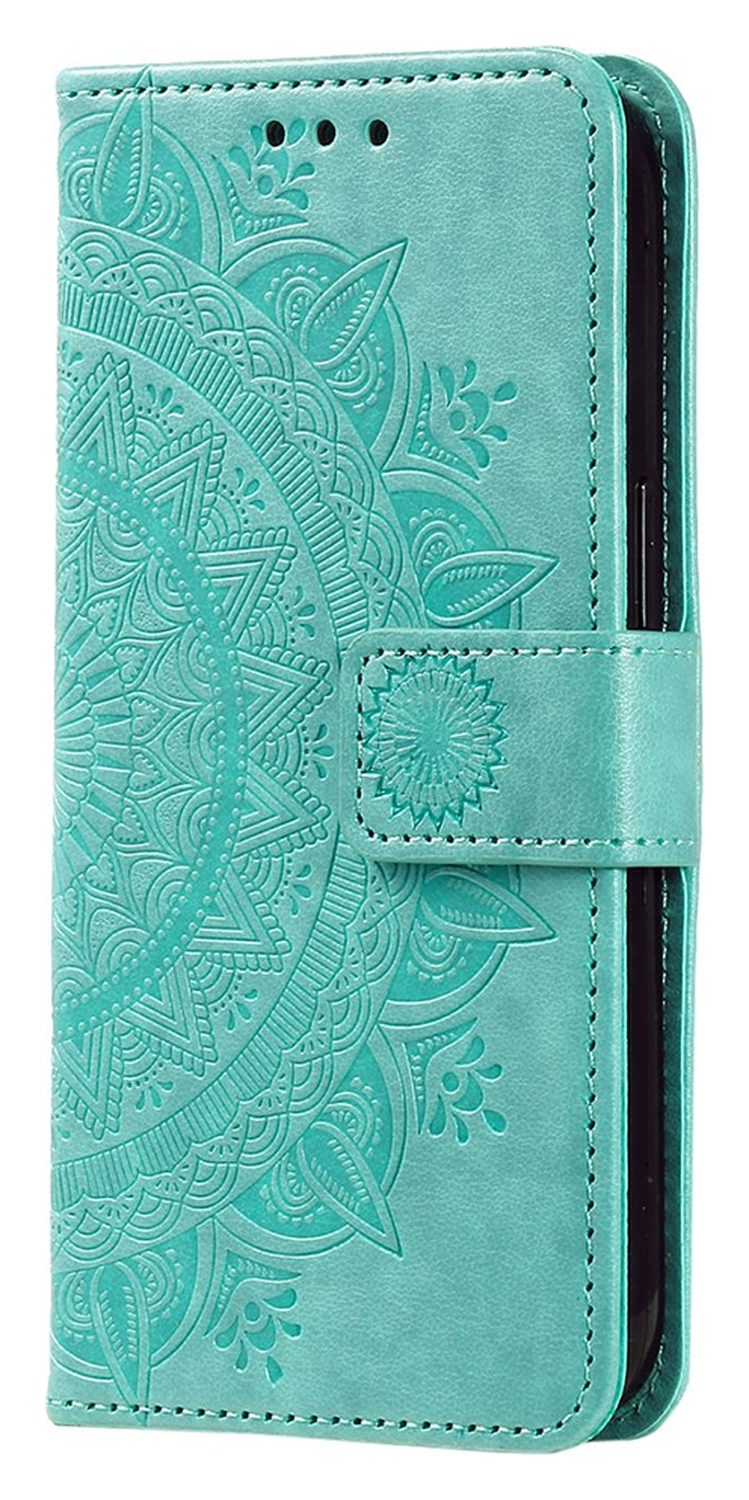 Samsung Galaxy A56 Hoesje Mandala Book Case met Pasjeshouder Groen afbeelding 5